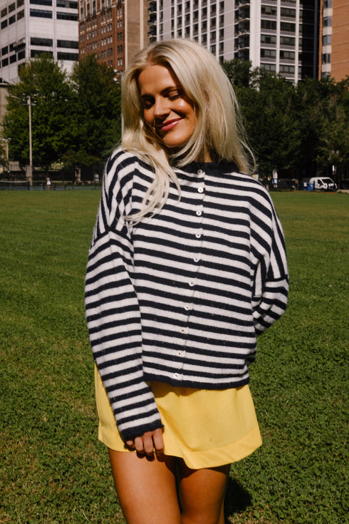 Coco Cutie Cardigan // Navy Stripe